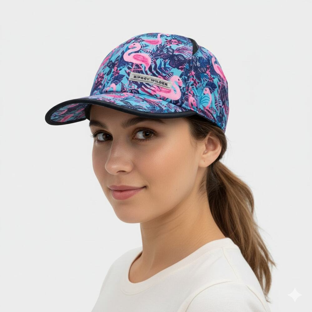 Sipsey Wilder Flamingo Pink Blue Womens Cap Hat Hook Loop Closure